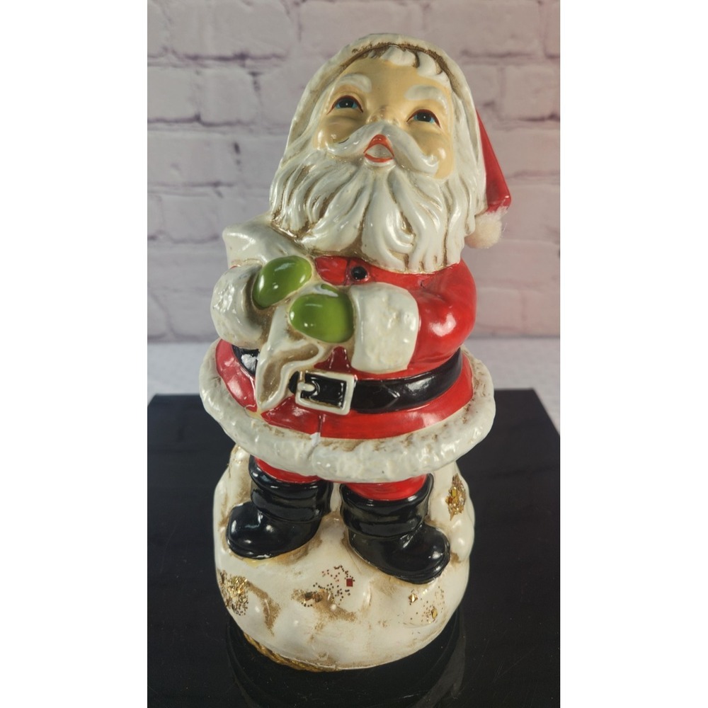 Vintage Musical Santa Spins Plays Here Comes Santa Claus Christmas